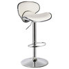 Dylan Faux Leather Adjustable Bar Stool, White