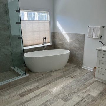 Bathroom Remodeling Project in Centreville with Freestanding tub