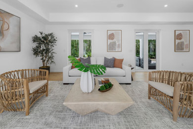 Transitional living room photo in Miami