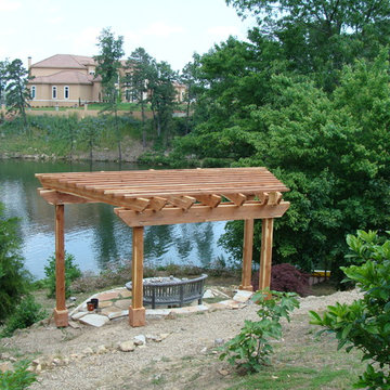 Flared Cedar Pergola and Cedar Arbor