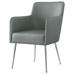 Inspired Home - Fergo Dining Chair, Set of 2, Gray Leather Pu, Arm Chair, Leg: Chrome - Our trendy dining chairs in set of 2 add stylish intrigue to your dining room and kitchen area. These beautifully upholstered dining chairs create a warm, inviting seating option with a unique style that will add an aura of sophistication to your dining room with its alluring comfort and luxurious style. Choose from a wide variety of available color choices and pattern options to complement your existing color palette.FEATURES: