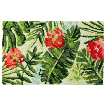 LaPalma Homefires Accent Rug with Palms & Leaves Floral Rug Doormat 22" x 34"