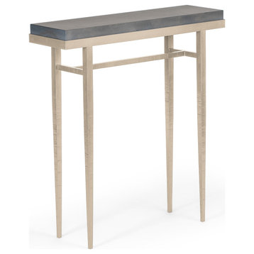 Wick 30" Console Table, Soft Gold Finish, Maple Grey Accents