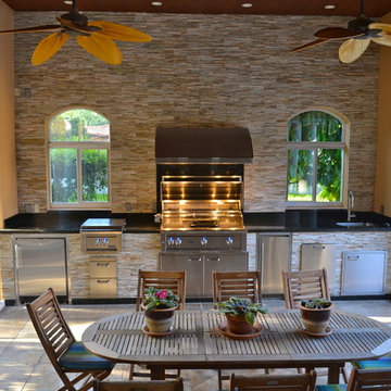 Outside Kitchen Oasis with Beautiful Back-Splash