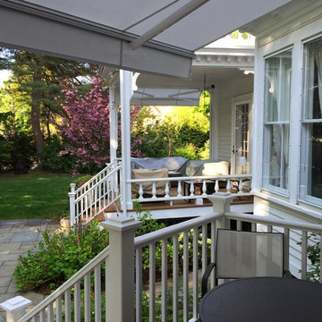 2 Aristocrat Eko Retractable Awnings Installed Over Back Deck