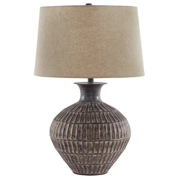 Ashley Furniture Magan Metal Table Lamp in Antique Bronze