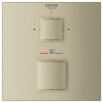 Grohe 24 158 Grohtherm Dual Function Thermostatic Valve Trim Only - Brushed