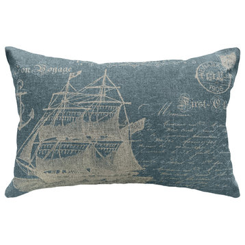 Nautical Ship Linen Pillow