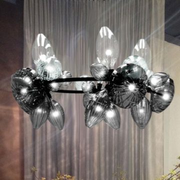 magnificent crystal and bronze chandelier
