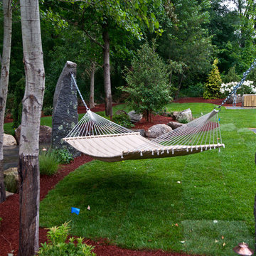 Rustic Fieldstone Patio Oasis