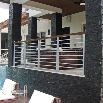 Patio with Royal Black Natural Stone Panels