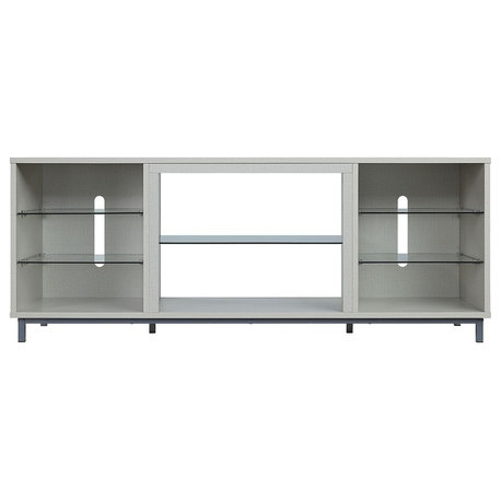 Manhattan Comfort Brighton 60" TV Stand, Shelves Media Wire Management