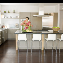 taupe kitchen cabinets