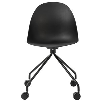 Tayte Office Chair, Black With Matte Black Base Set of 1