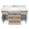 Ariel Bristol 61" Rectangle Sink Bath Vanity, Gray, 1.5" Carrara Marble