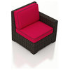 Capistrano Outdoor Wicker Sectional Right Arm, Flagship Ruby Cushions