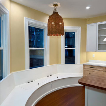 Kitchen Remodel with Custom Curved Bench in Historic Multi-Unit Home