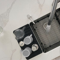 STYLISH Silicone Drying Mat and Trivet, Black