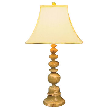 31" Tall Marble Table Lamp "Pandora", Beige