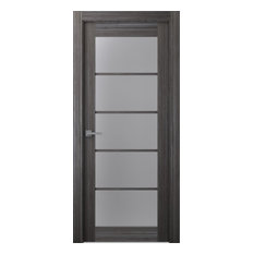Belldinni Interior Door Palladio 5 Lite Vetro Gray Oak, 24" X 92 1/2", Left-Hand