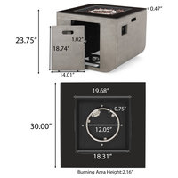 Gwen Outdoor Modern 30-Inch Square Fire Pit
