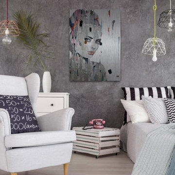 "Beauty Stare Down" Painting Print on Brushed Aluminum