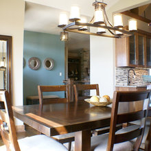 chandeliers in dining room