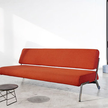 Innovation USA | Debonair Mixed Dance Orange Sofa Bed | Chrome Legs -$1265.38