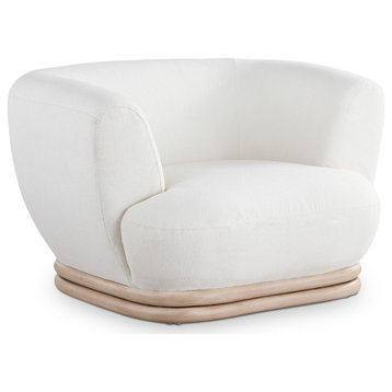 Kipton Boucle Fabric Upholstered Chair, Cream