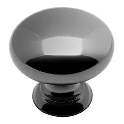 Cosmas - Cabinet Knob, 1-1/4" Diameter, Black Nickel, Set of 10 - Cabinet And Drawer Knobs