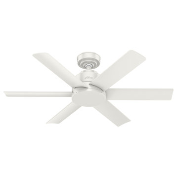 Hunter 44" Kennicott Fresh White Outdoor Ceiling Fan With Wall Control