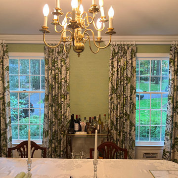 Green and White dining room