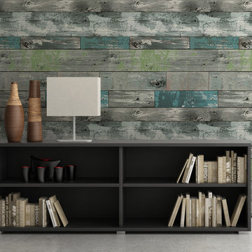 Distressed Wood Wallpaper Decor