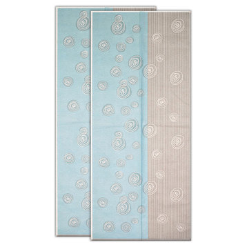 Bollicine Table Runners, Set of 2, Turquoise, 20" X 48"