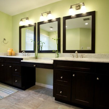 Contemporary Vienna, Virginia Bath Touts Stylish Free Standing Tub