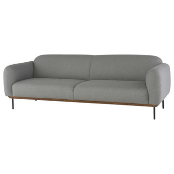 Benson Light Gray Fabric Triple Seat Sofa