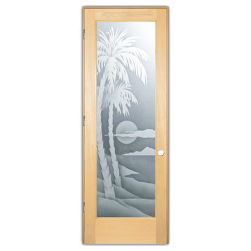 Interior Prehung Door or Interior Slab Door - Palm Sunset - Maple - 28" x...