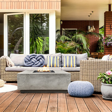 Gas Fire Table with Outdoor Furniture