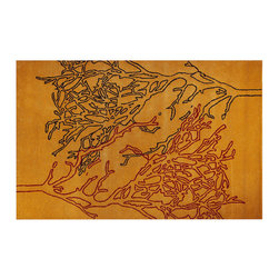 Mat Orange - Mat Orange Vines Orange Rug - Rugs