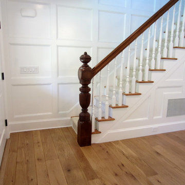 AMAGANSETT: WIDE PLANK CHARACTER WHITE OAK INSTALLED/FINISHED W BONA TRAFFIC HD