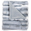 Tip Dying Two Tone Faux Fur Throw, Blue White