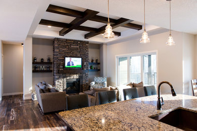 Example of an arts and crafts home design design in Calgary