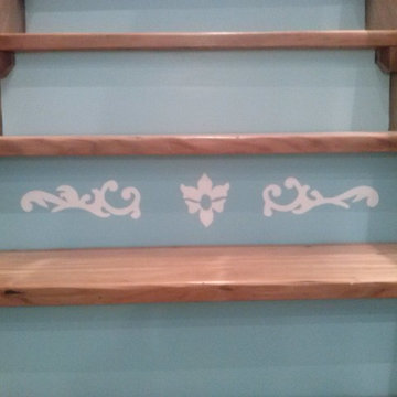 Peinture et pochoirs contremarches