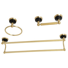 Kingston Brass Metropolitan BAK4181148AB 3-Piece Bathroom Hardware Set, Antique  Brass