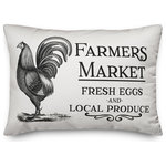 DDCG - Farmer's Market Rooster 14x20 Lumbar Pillow - With a touch of rustic, a dash of industrial, and a pinch of modern elegance, this throw pillow helps you create a warm and welcoming space in your home. The durable fabric of this item ensures it lasts a long time in your home. The result is a quality crafted product that makes for a stylish addition to your home.