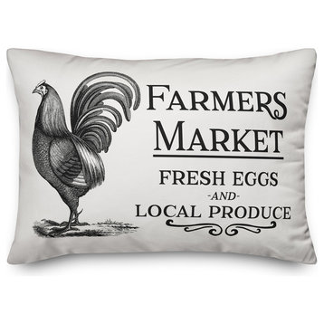 Farmer's Market Rooster 14x20 Lumbar Pillow