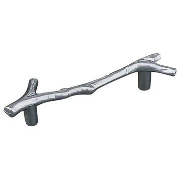 Twig Cabinet or Drawer Pull, Satin Nickel Finish, Set of 6