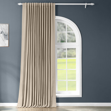 Classic Taupe Extra Wide Room Darkening Curtain, Single Panel, 100"x96"