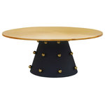 Meridian Furniture - Raven Iron Coffee Table - Show off your contemporary side with this Raven coffee table. An elegant design with a futuristic vibe makes this table a sure thing for adding to your modern decor. A matte black base is sleek and dramatic, and the gold knobs attached to it add additional visual interest to ensure the table's maximum visual impact. A brushed gold top adds room aplenty for resting a lamp or other items. Metal construction makes the table a long-lasting choice for your room.