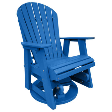 Phat Tommy Outdoor Swivel Glider Chair - Adirondack Glider Chair, Blue